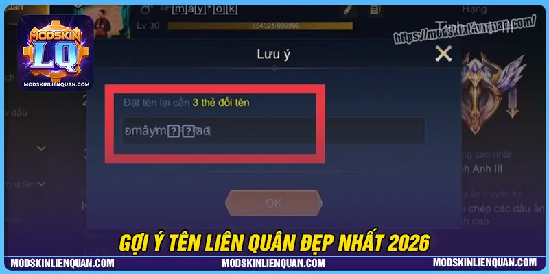 Gợi ý những tên Liên Quân đẹp 2026